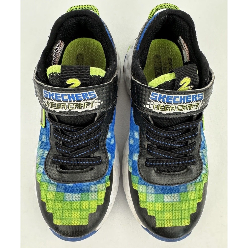 Skechers Mega Craft 2.0 Boys  Size 1 Blue Green Casual Shoes Sneakers 402204L - Picture 2 of 8